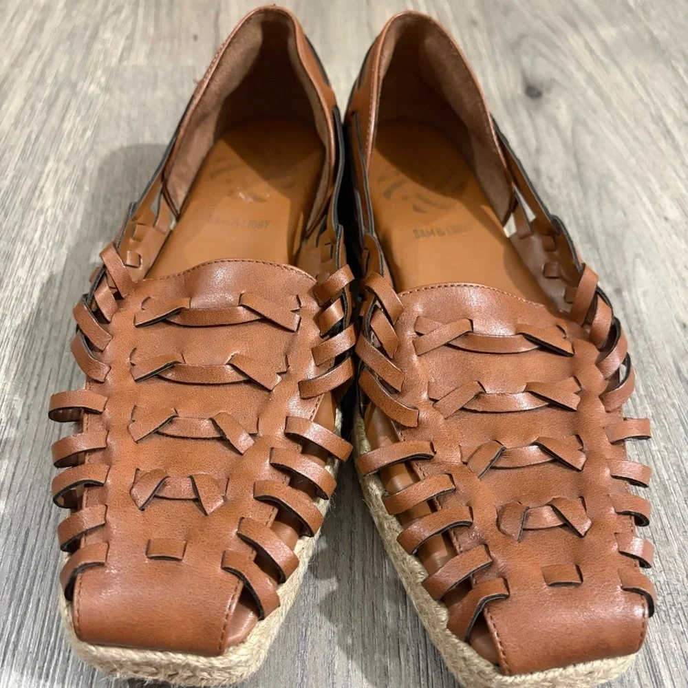 Sam & Libby Asha Huarache Espadrilles Sandal Womens Sz 8.5 Brown Coastal Cowgirl